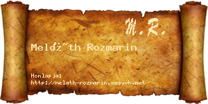 Meláth Rozmarin névjegykártya